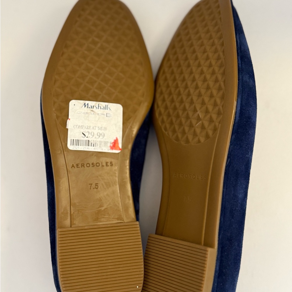 AEROSOLES Neo Navy Leather Slip On Loafers Women’s 7.5 - Picture 5 of 5